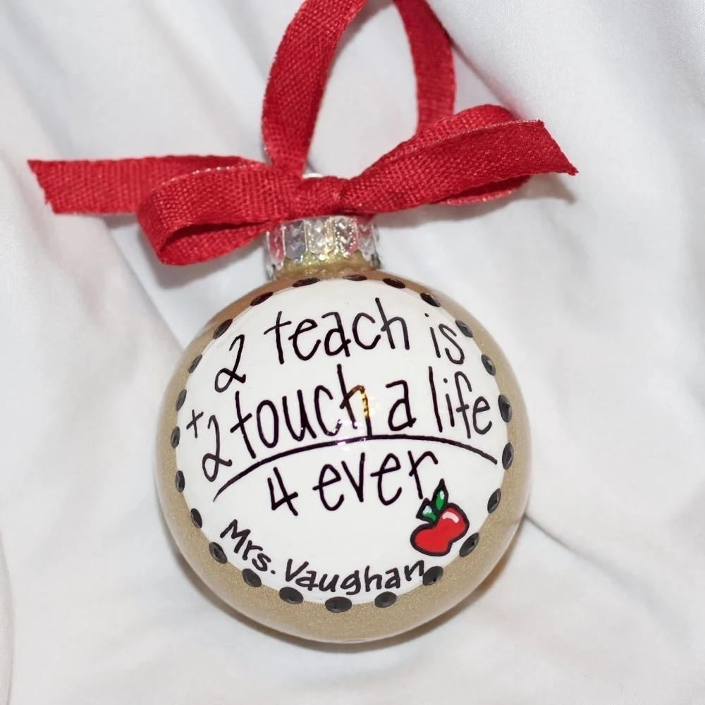 Teaching Adds Up! Personalized Teacher Christmas Ornament – Custom Holiday Gift